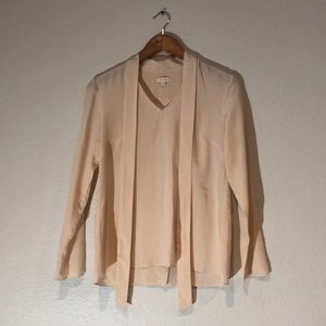 Cuyana Cream Color Silk Blouse